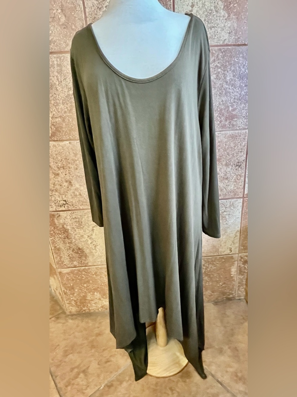 Umgee Olive Green Long Sleeve Swing Dress Size 1XL